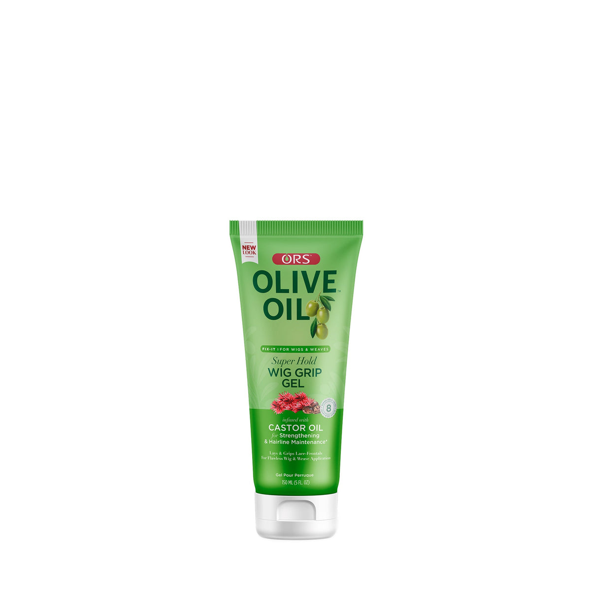 ORS Olive Oil Fix-It Super Hold Wig Grip Gel 5 oz tube on white background