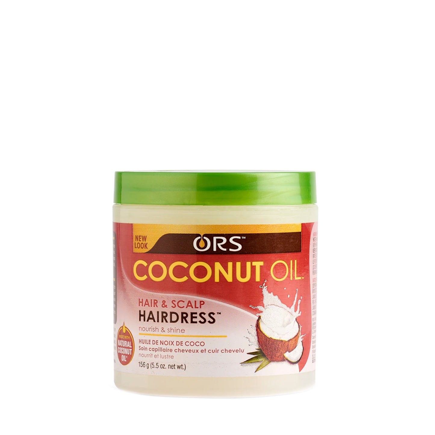 ORS Coconut Oil Hair and Scalp Hairdress 5.5 oz jar on white background