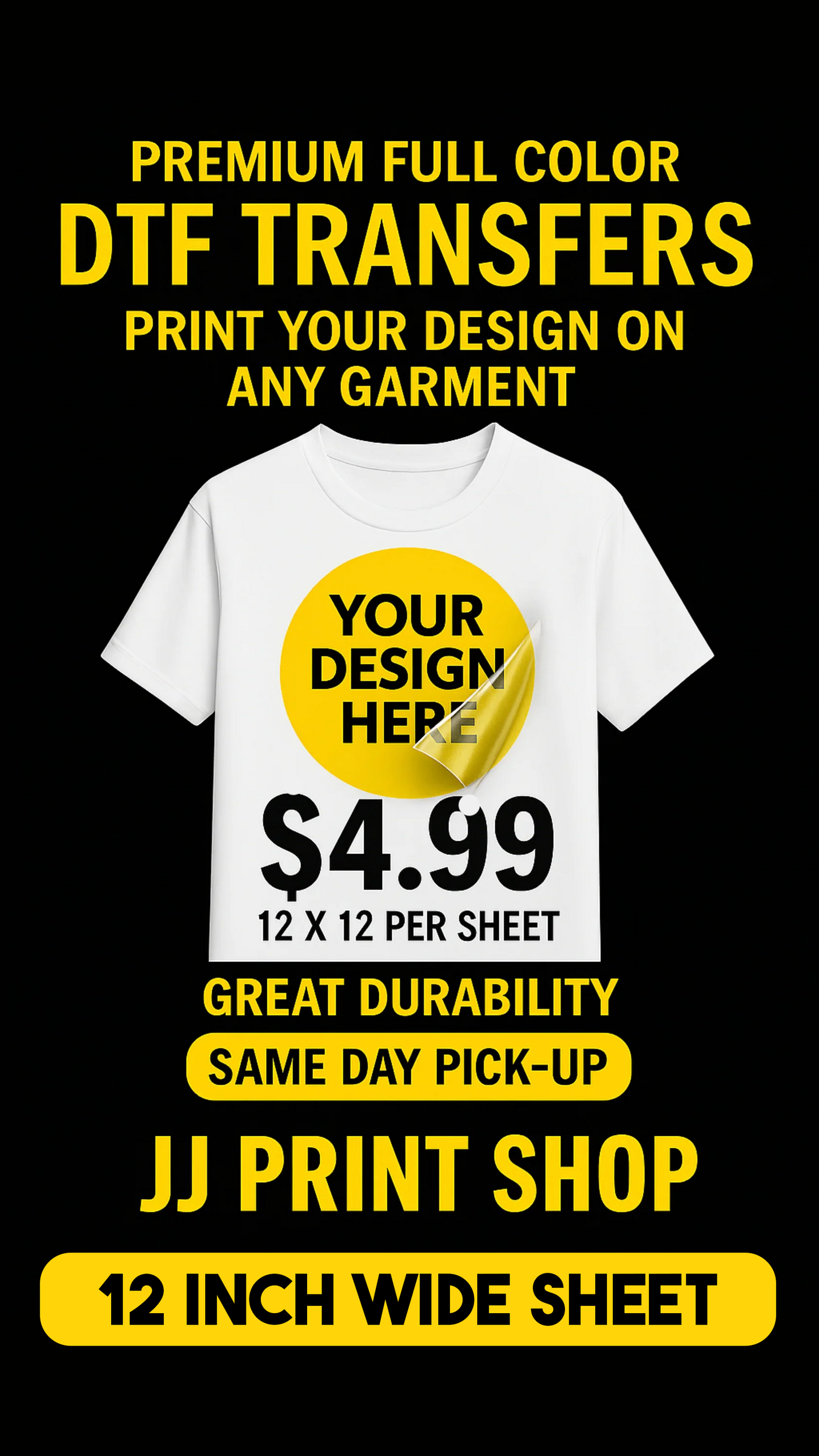 Build Your Own DTF Gang Sheet 12 INCHES (Same-Day Available)