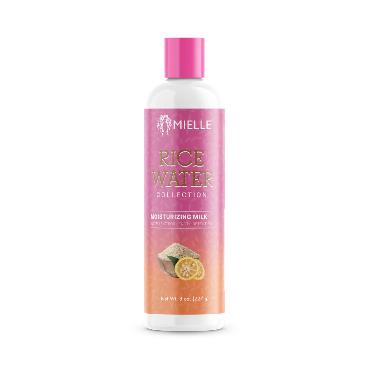 Mielle Rice Water Hair Moisturizing Milk 8 fl oz bottle on white background