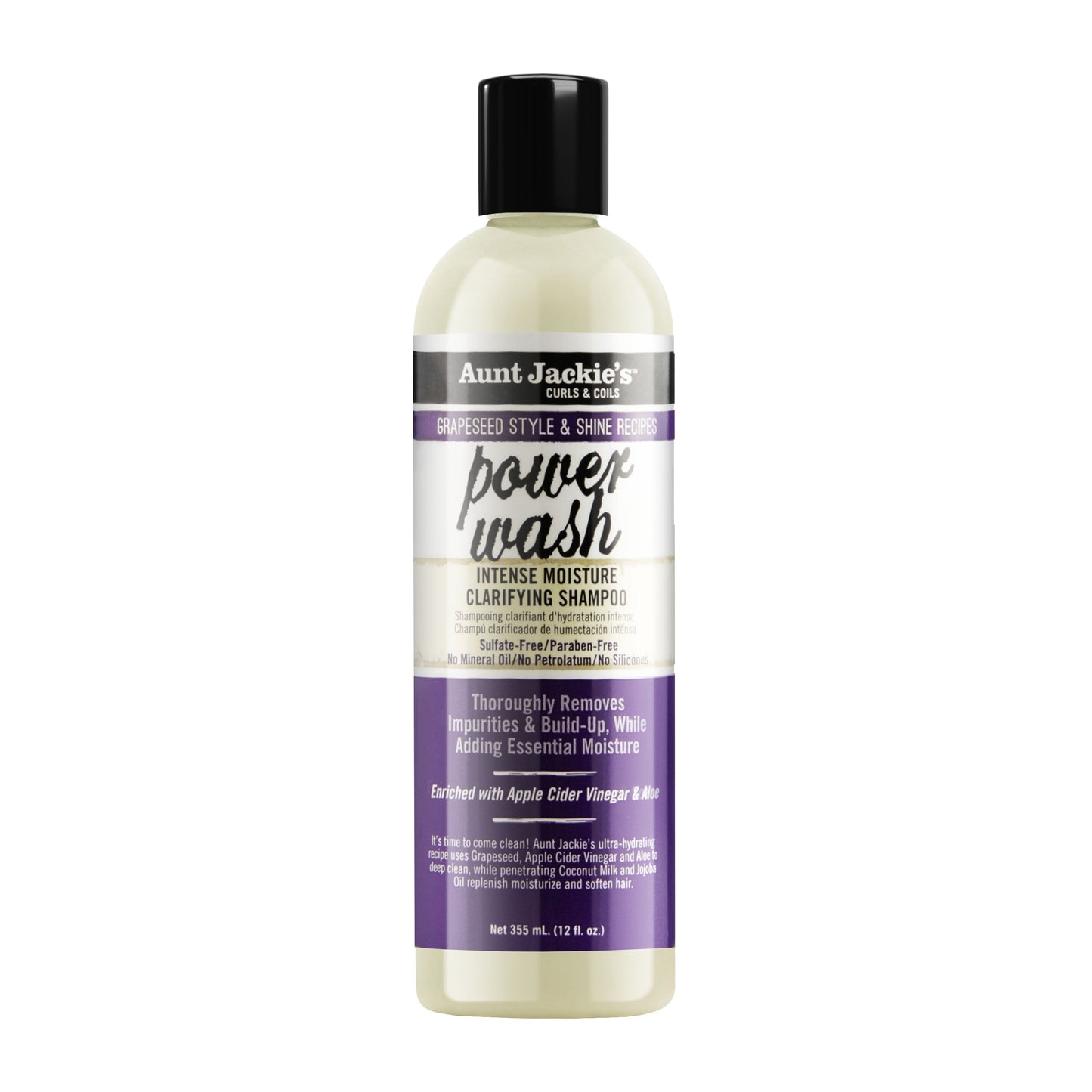 Aunt Jackie's Grapeseed Power Wash Clarifying Shampoo – 12 oz product image
