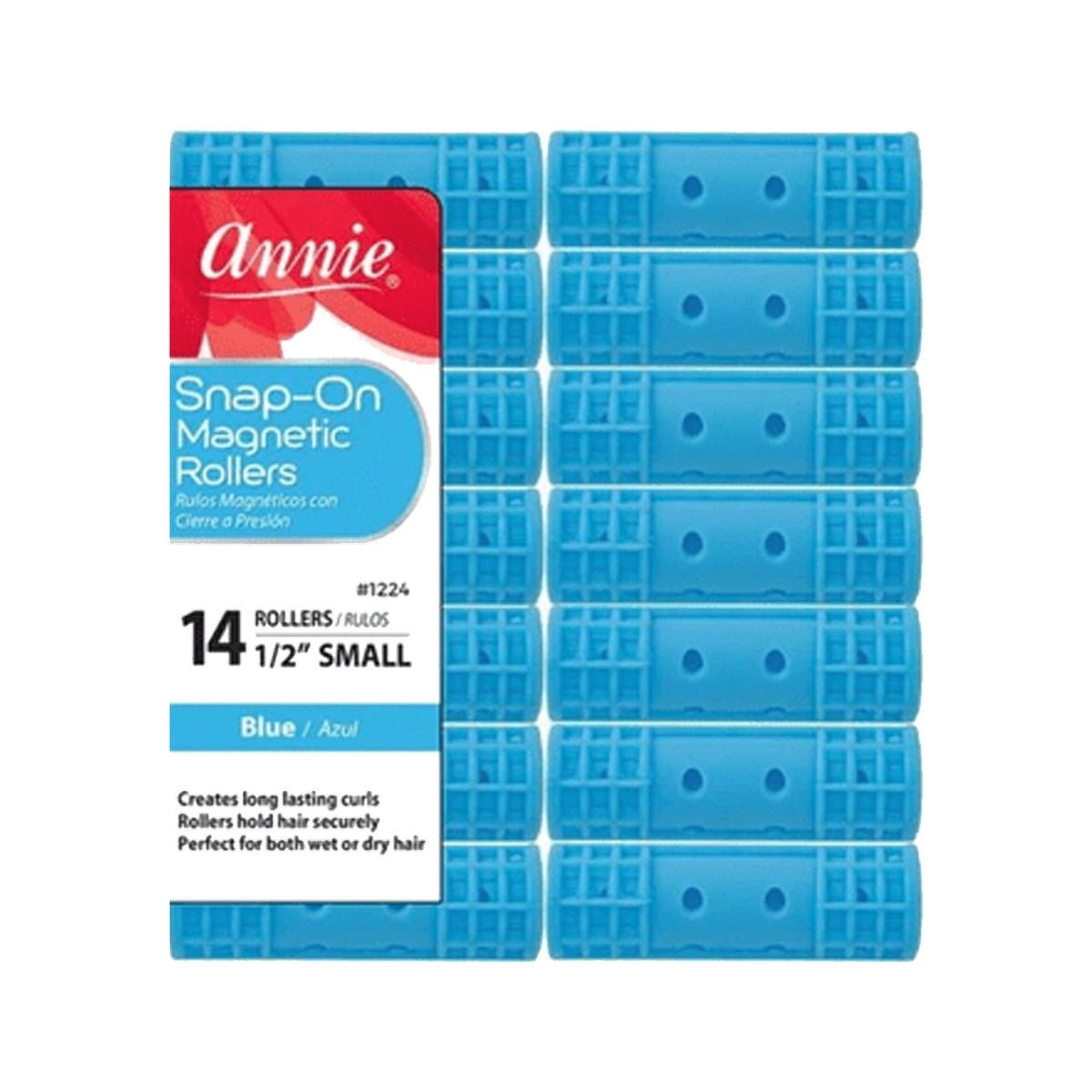 Annie Snap-On Magnetic Rollers - Small 1/2" - Blue - 14 pcs product image