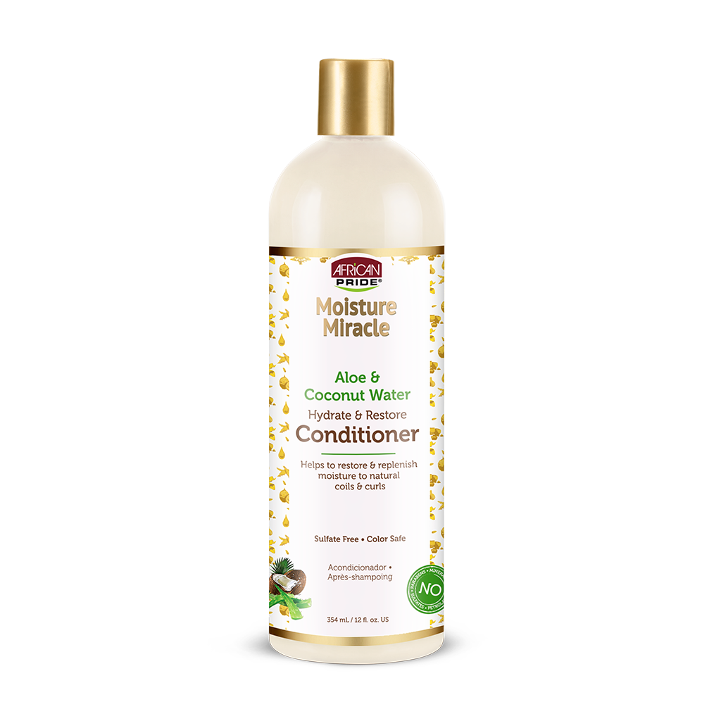 African Pride Moisture Miracle Aloe & Coconut Water Conditioner – 12 oz