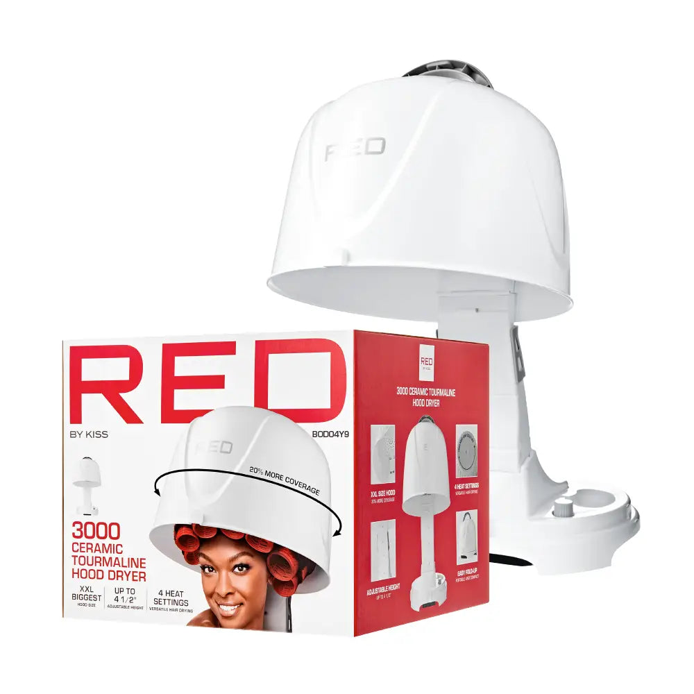 RED by KISS Ceramic Tourmaline Hooded Dryer – Default Title – one unit with included attachments
