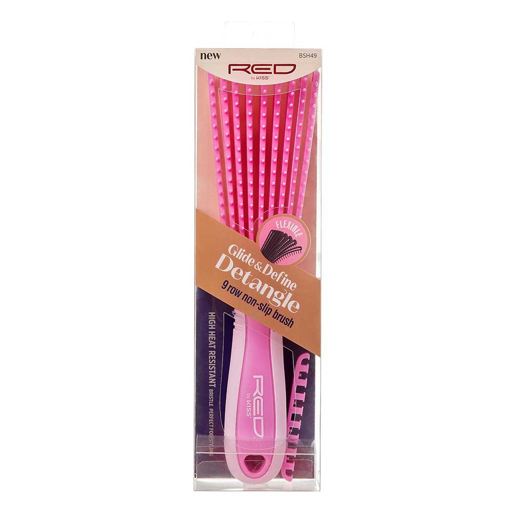 RED by KISS Glide & Define Detangling Brush – 9 Row – Pink product image