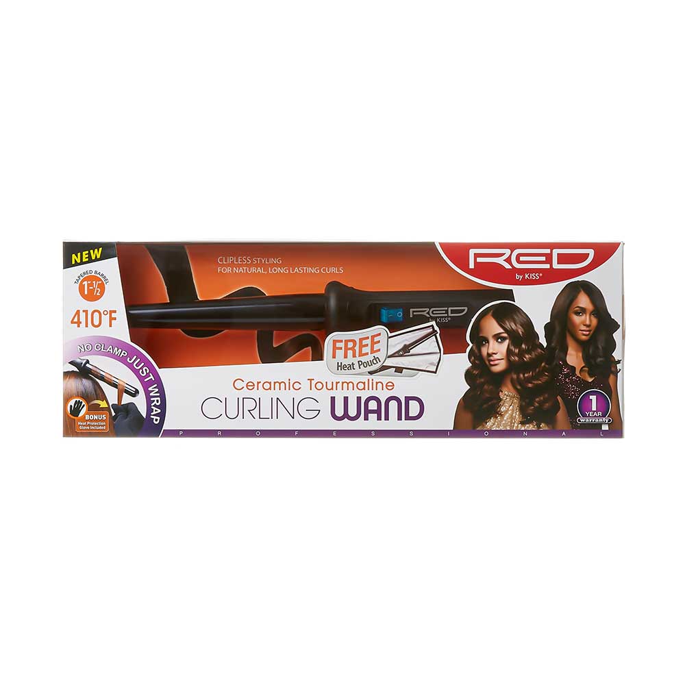 RED by KISS Ceramic Tourmaline Curling Wand – 1 1/2 Inch