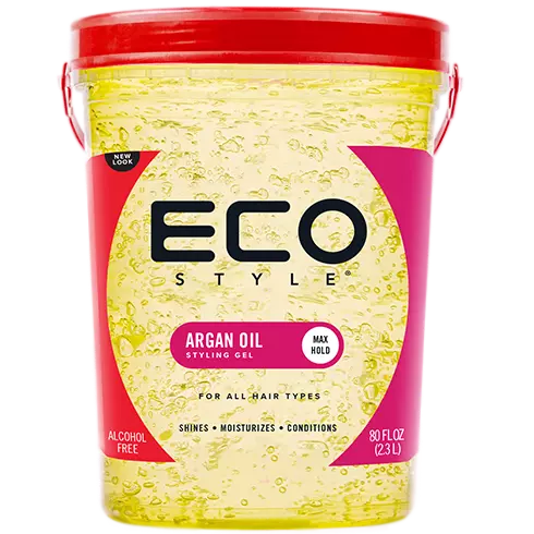 ECO Style Argan Oil Styling Gel 80 oz pail on white background