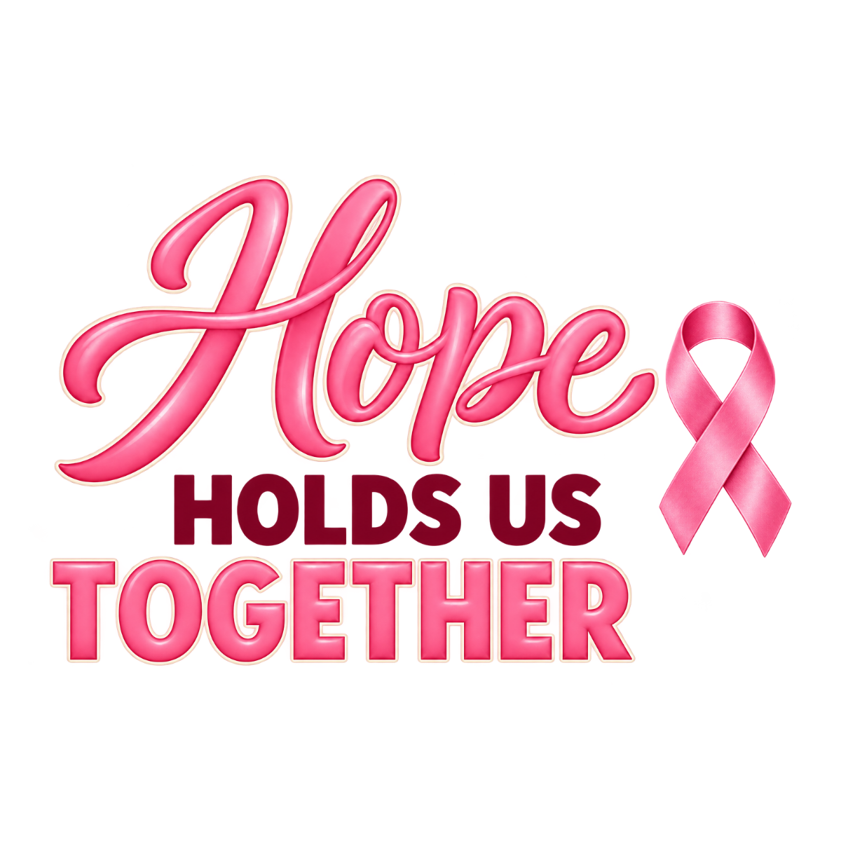 Hope Holds Us Together physical DTF transfer artwork preview; shirt not included
