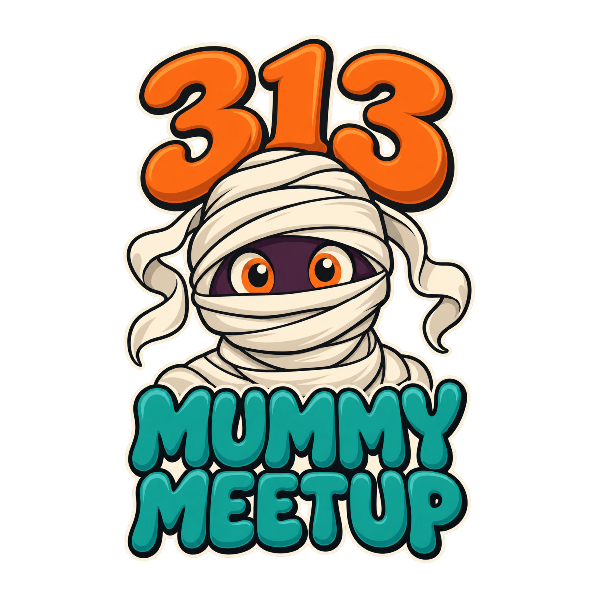 313 Mummy Meetup physical DTF transfer artwork preview; shirt not included