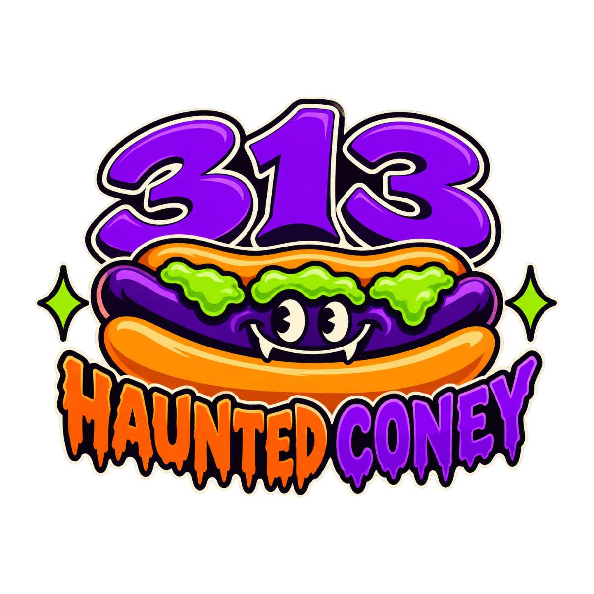 313 Haunted Coney physical DTF transfer artwork preview; shirt not included