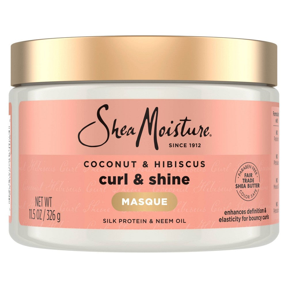 SheaMoisture Coconut & Hibiscus Curl & Shine Hair Masque – 12 oz product image