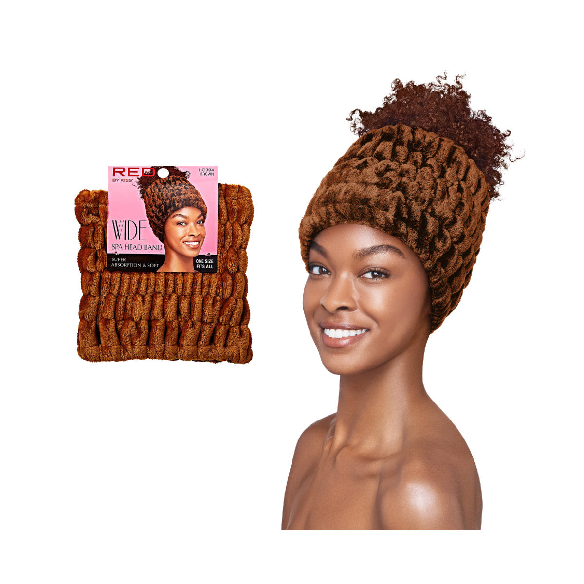 RED by KISS Extra Wide Spa Headband - Brown product image