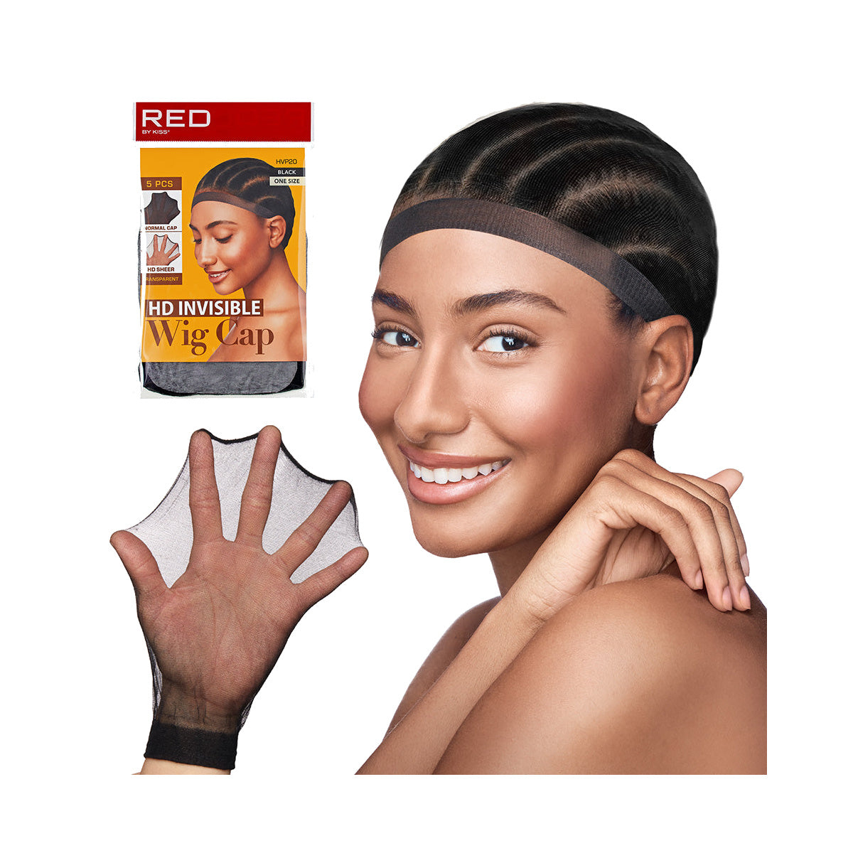 RED by KISS HD Invisible Wig Cap – 2 Pack – Black product image