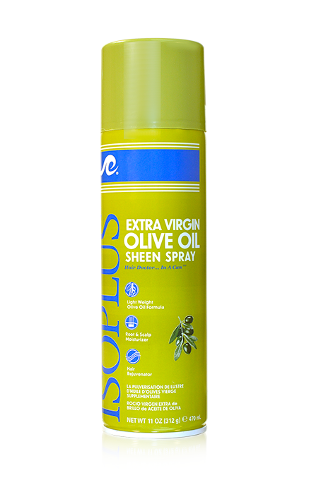 Isoplus Extra Virgin Olive Oil Sheen Spray 11 oz can on white background