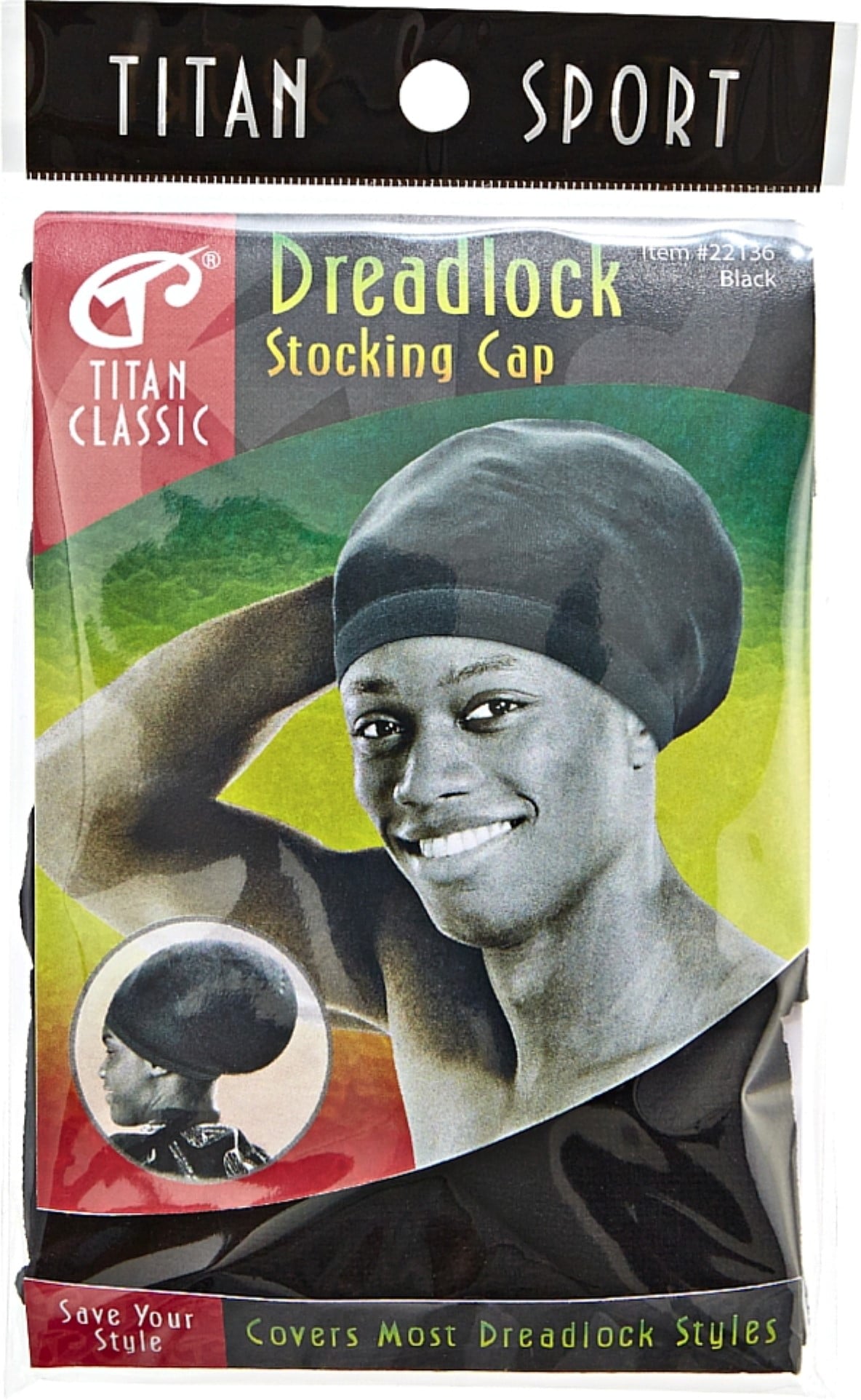 Titan Classic Dreadlock Stocking Cap – Black product image