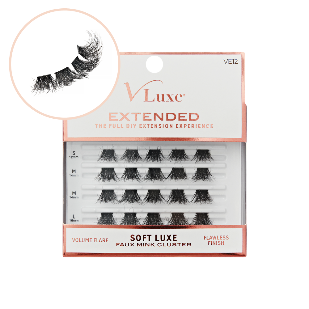 VLuxe Soft Luxe Faux Mink Lash Clusters – Volume Flare – one retail pack
