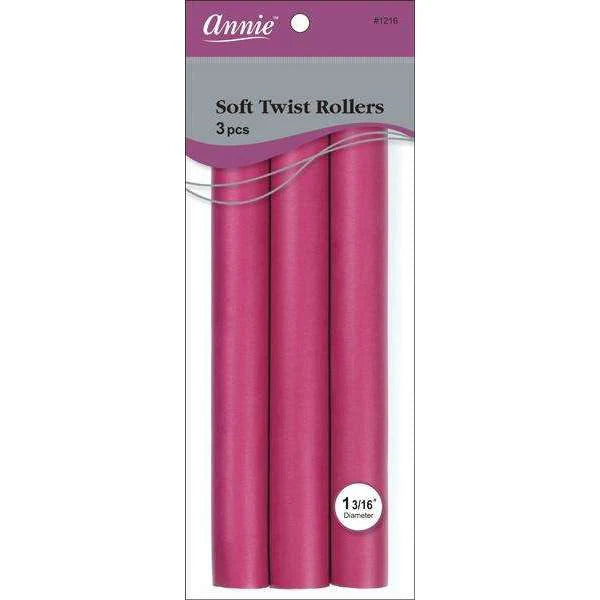 Annie Soft Twist Rollers - 10" x 1 3/16" - Plum - 3 pcs product image