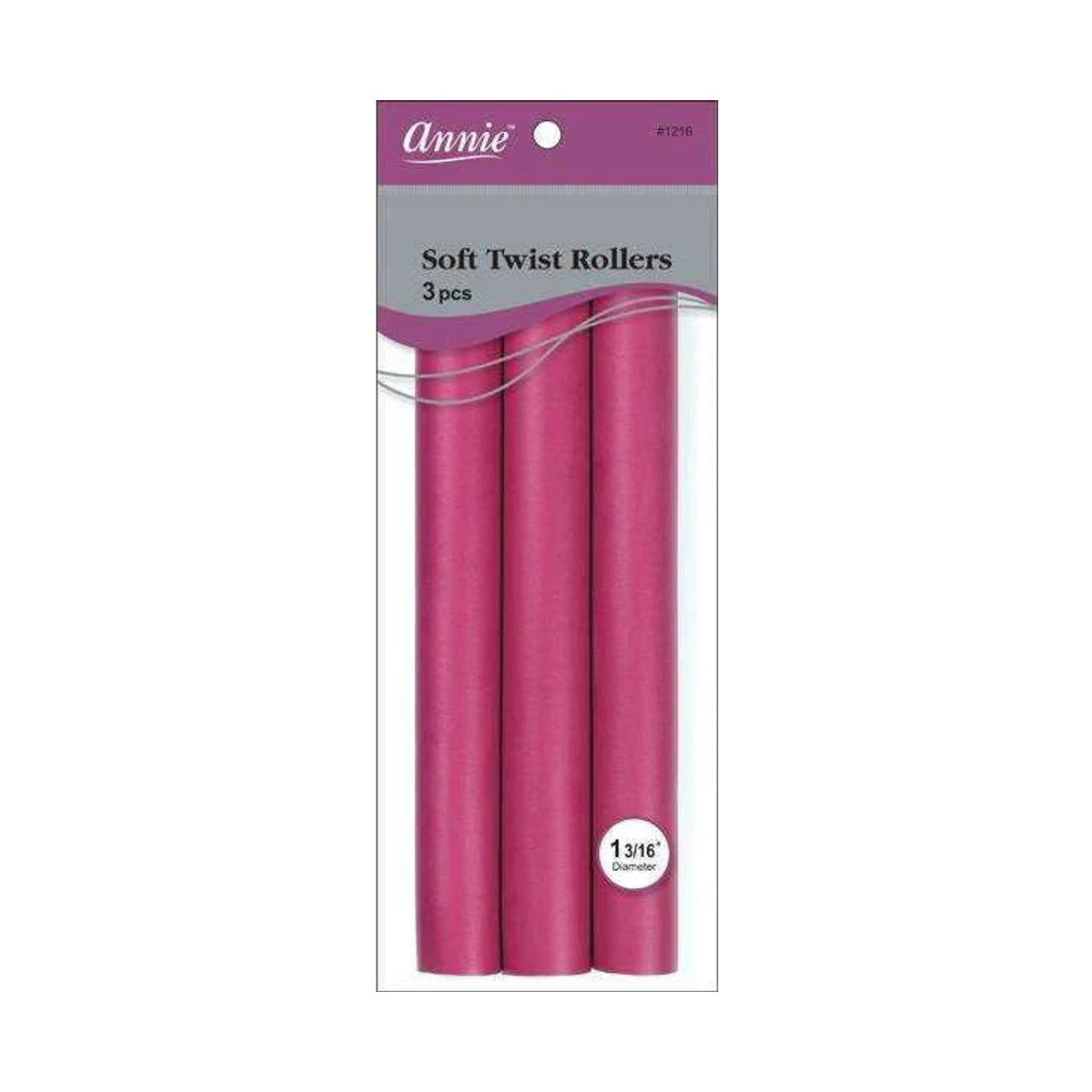 Annie Soft Twist Rollers - 10" x 1 3/16" - Plum - 3 pcs product image