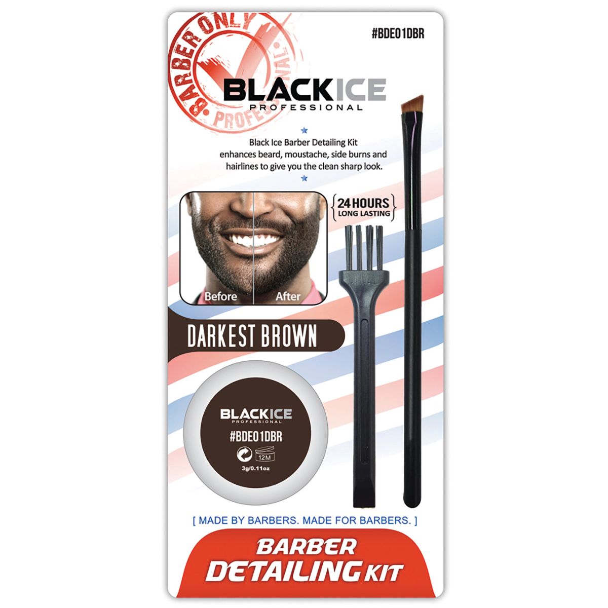 Black Ice Barber Detailing Kit – Darkest Brown