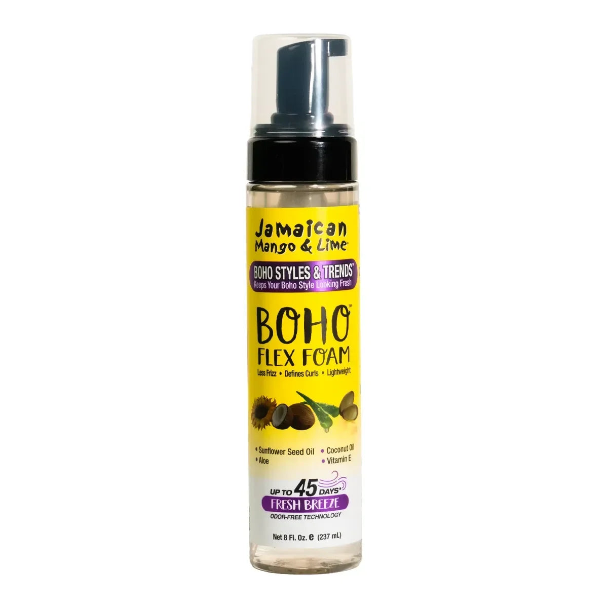 Jamaican Mango & Lime Boho Flex Foam 8 oz foaming-pump bottle on white background