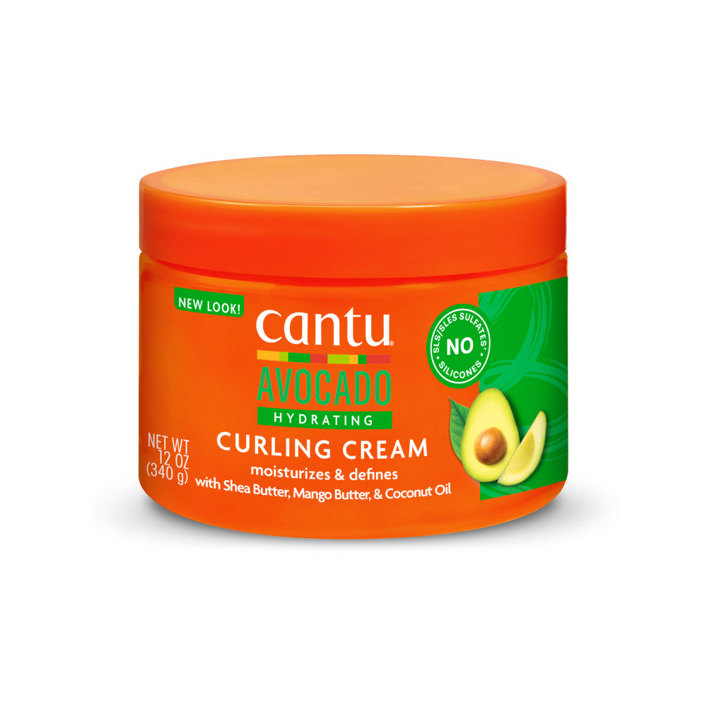 Cantu Avocado Hydrating Curling Cream 12 oz jar on white background
