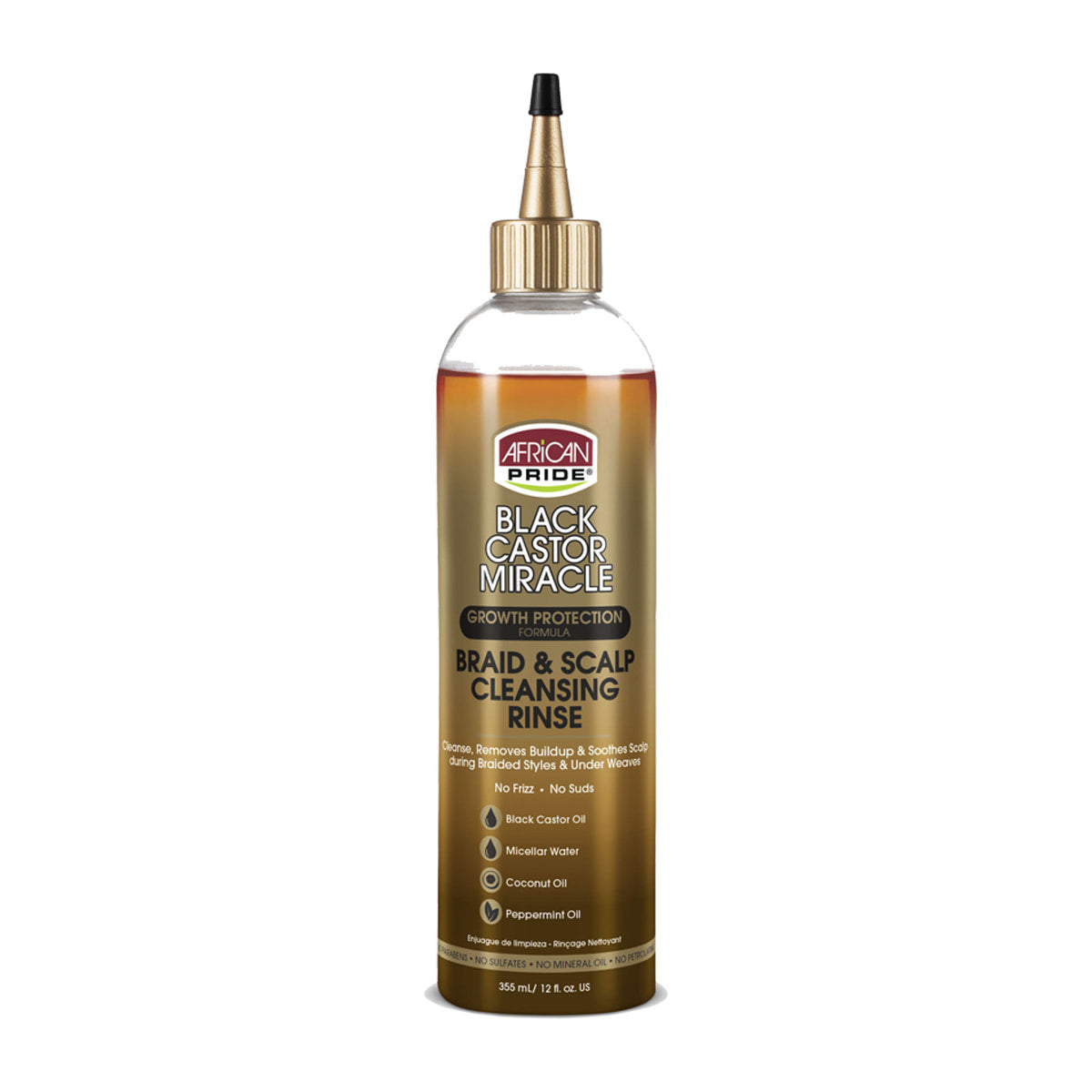 African Pride Black Castor Miracle Braid & Scalp Cleansing Rinse – 12 oz product image on white background