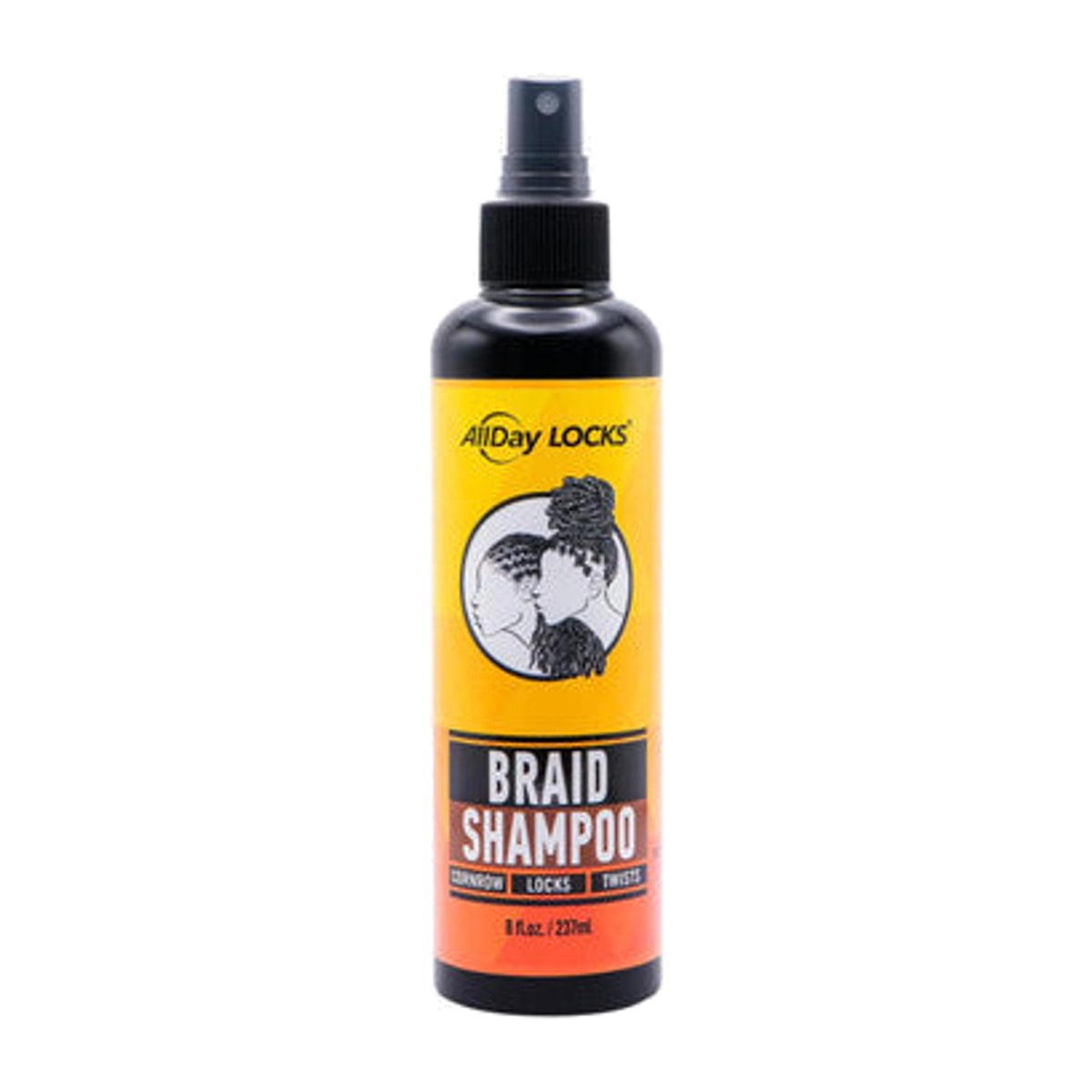 AllDay Locks Braid Shampoo No-Rinse – 8 oz product image on white background