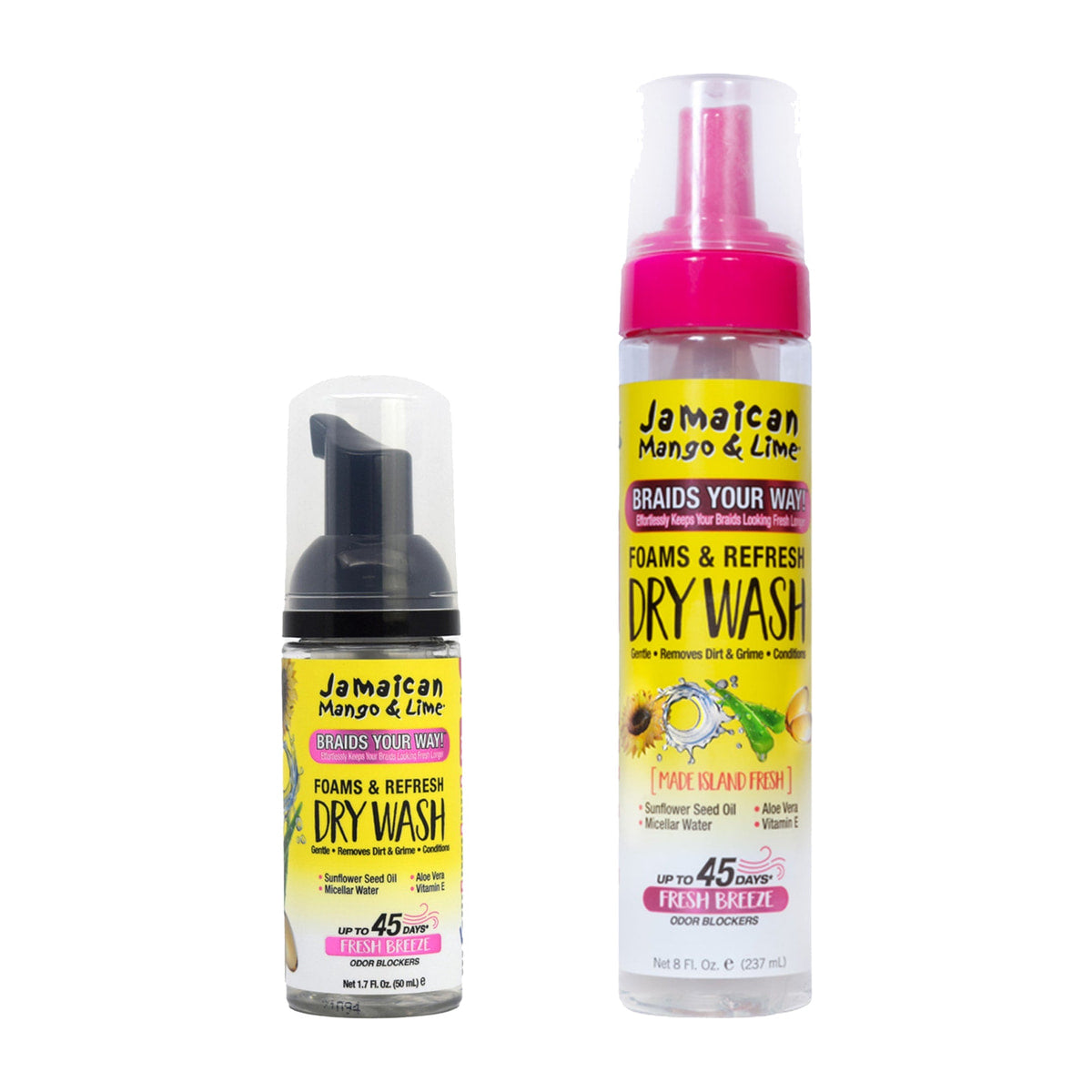 Jamaican Mango & Lime Foams & Refresh Dry Wash – 8 oz product image on white background