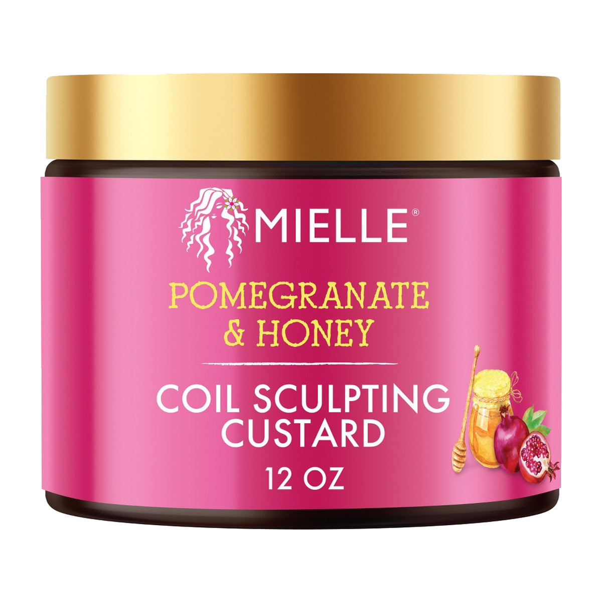 Mielle Pomegranate & Honey Coil Sculpting Custard – 12 oz product image on white background