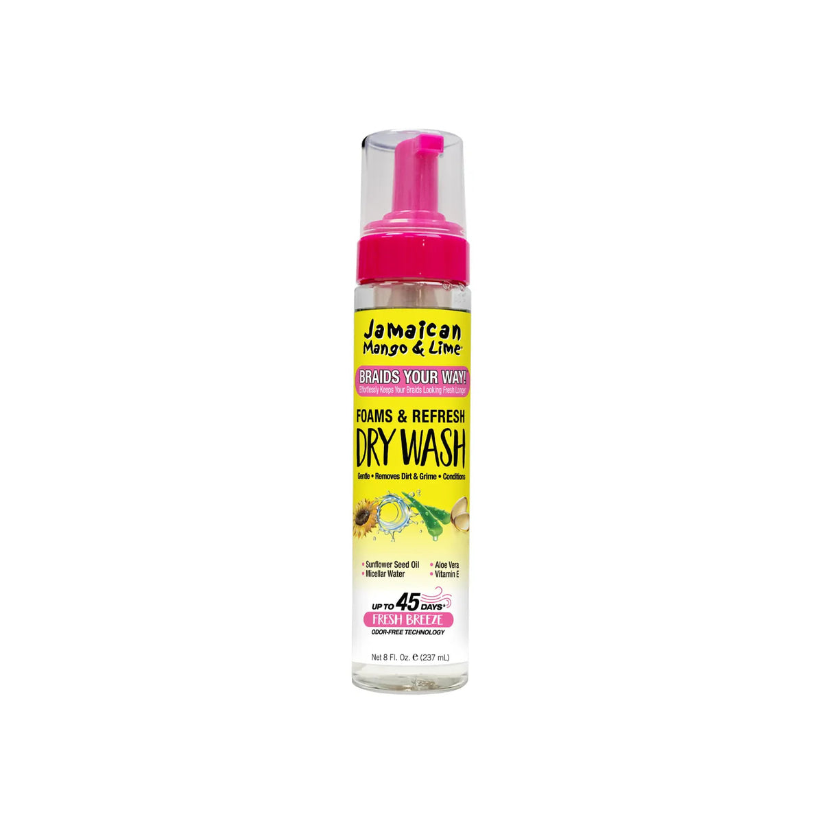 Jamaican Mango & Lime Foams & Refresh Dry Wash – 8 oz product image on white background
