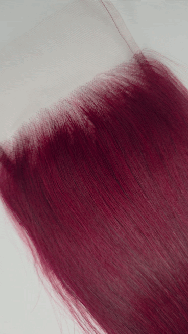 Virgin Transparent 5x5 Closure Straight Burgundy