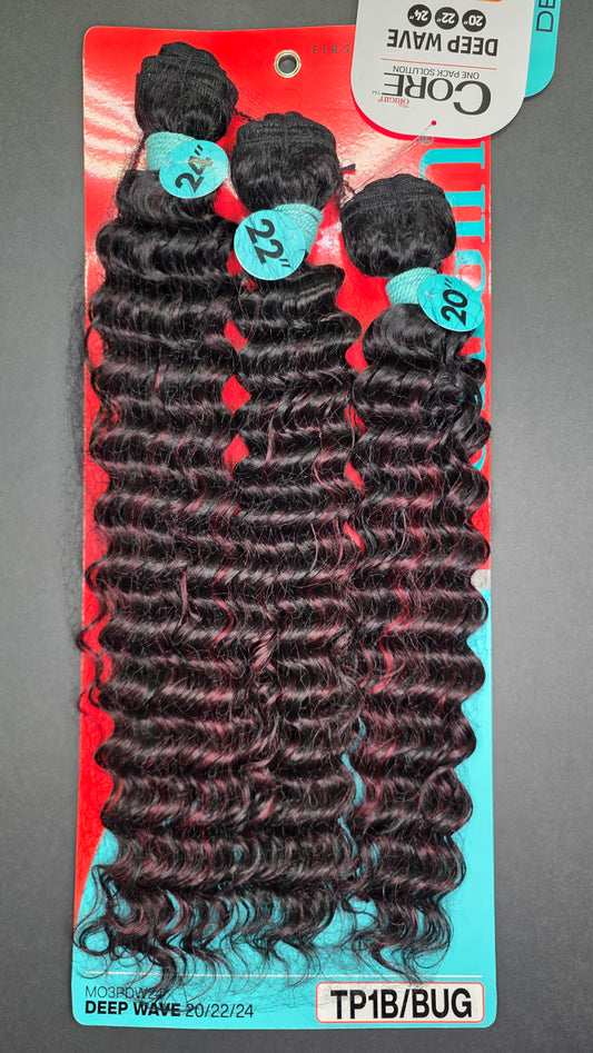 Bobbi Boss Core 3 Bundle Pack Color TP1B/Burgundy Deep Wave