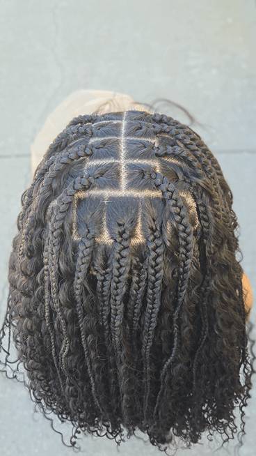 Full Lace Boho Box Braids Wig Glueless w/ Clips