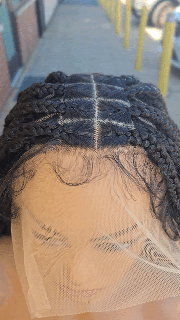 Full Lace Boho Box Braids Wig Glueless w/ Clips