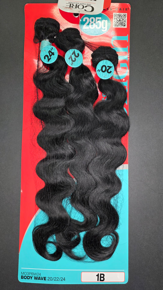 Bobbi Boss Core 3 Bundle Pack Color 1B Body Wave