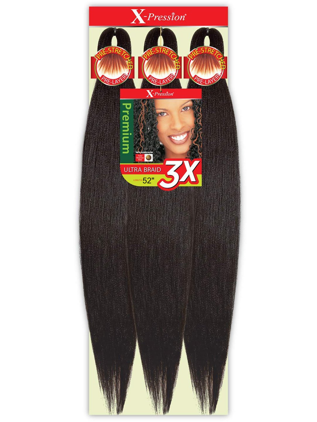 Bundle of 4 Packs) Braiding Hair Pre-Stretched 52 inches
