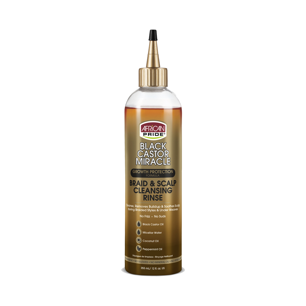 African Pride Black Castor Miracle Braid & Scalp Cleansing Rinse – 12 oz