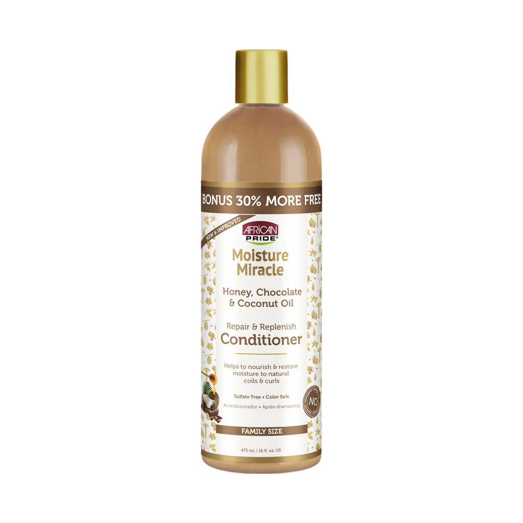 African Pride Moisture Miracle Honey, Chocolate & Coconut Oil Conditioner – 16 oz