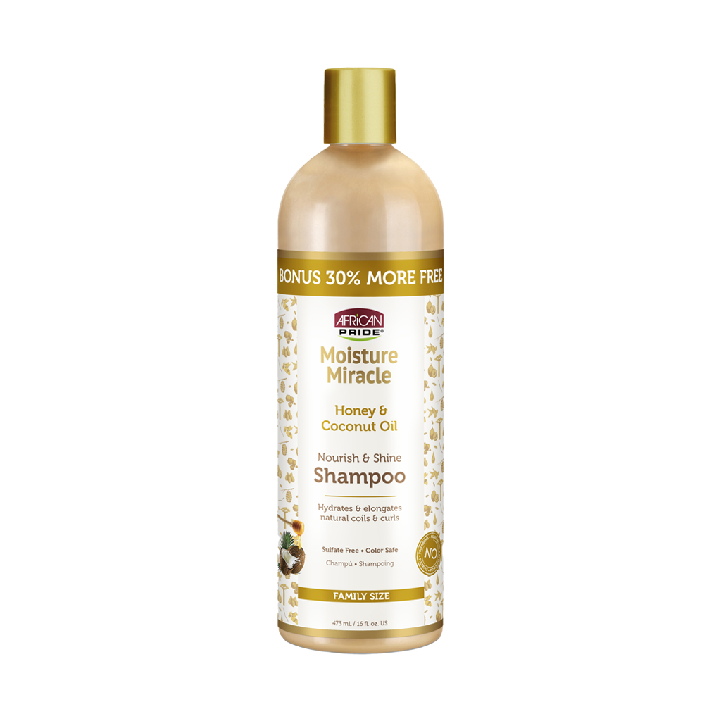 African Pride Moisture Miracle Honey & Coconut Oil Shampoo – 16 oz