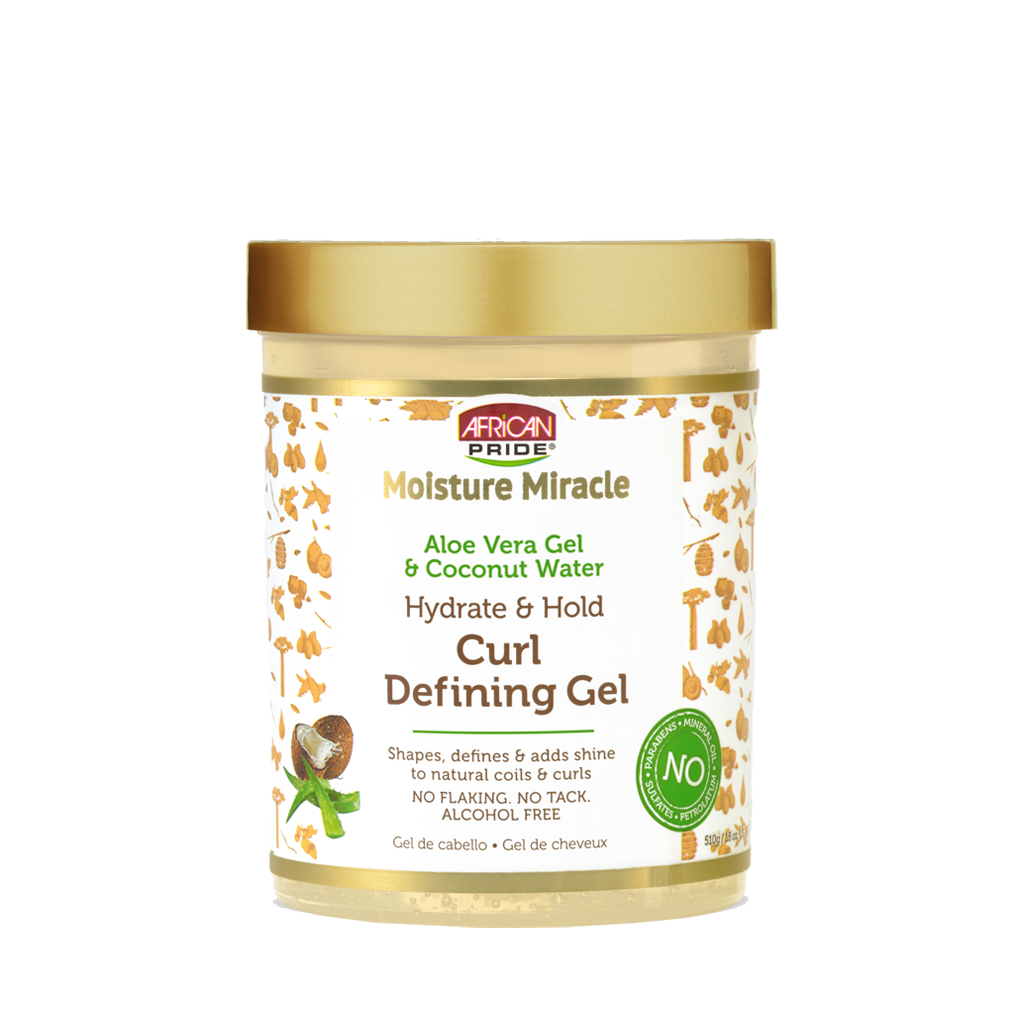 African Pride Moisture Miracle Aloe & Coconut Water Curl Defining Gel – 18 oz
