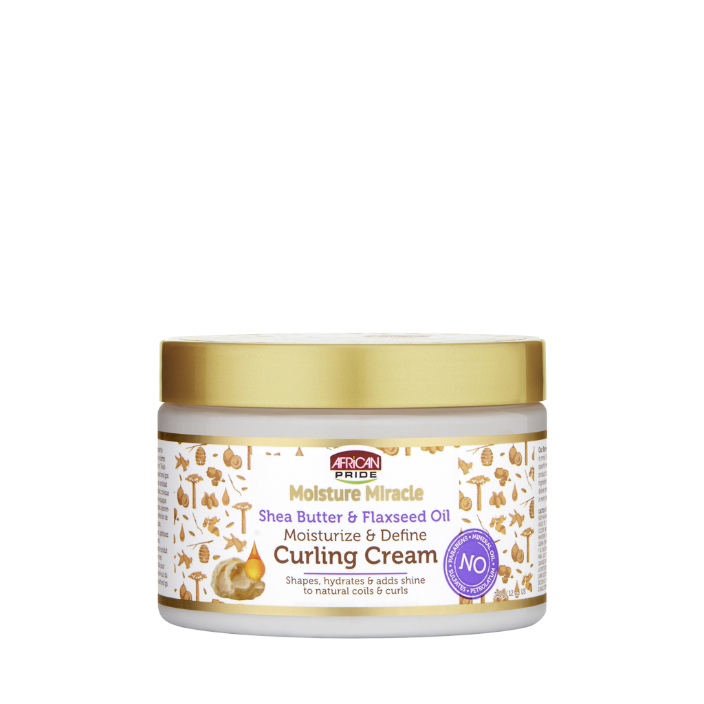 African Pride Moisture Miracle Shea Butter & Flaxseed Oil Curling Cream – 12 oz