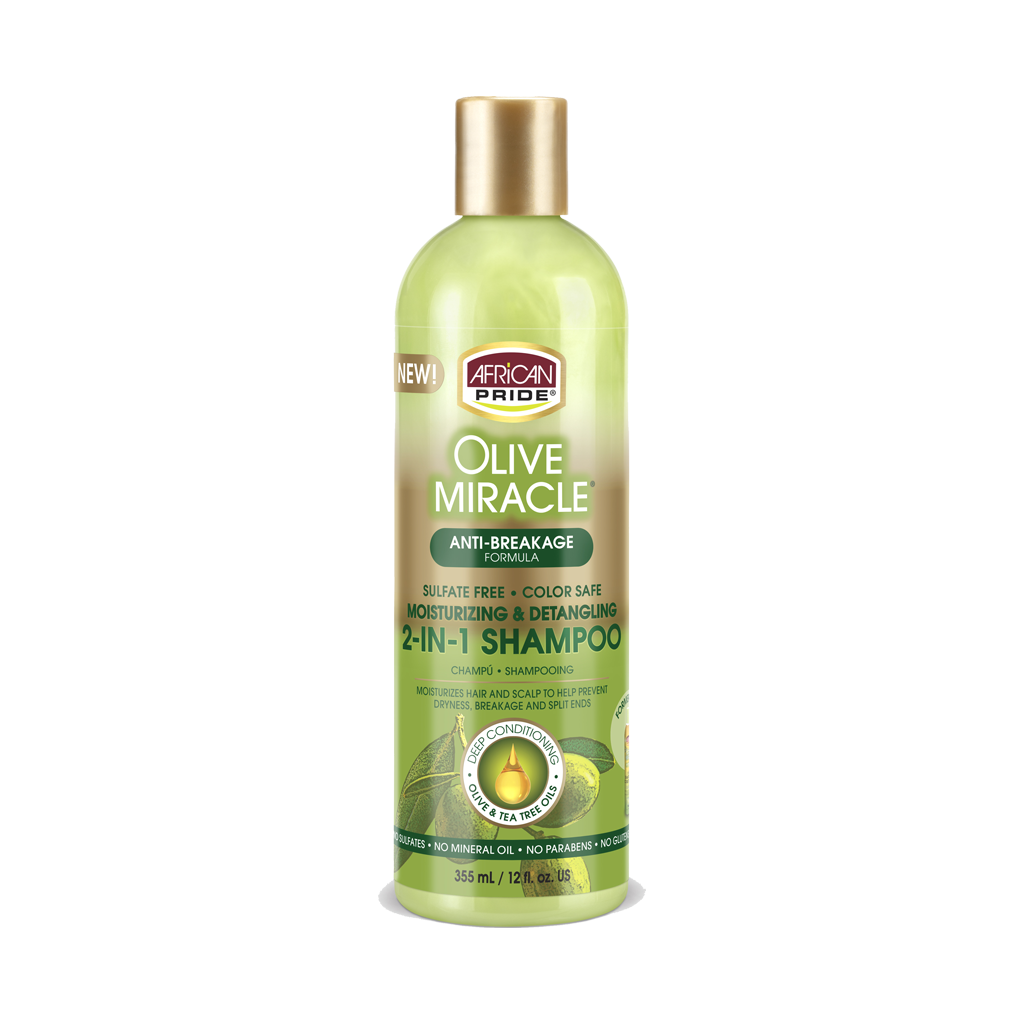 African Pride Olive Miracle 2-in-1 Shampoo & Conditioner – 12 oz