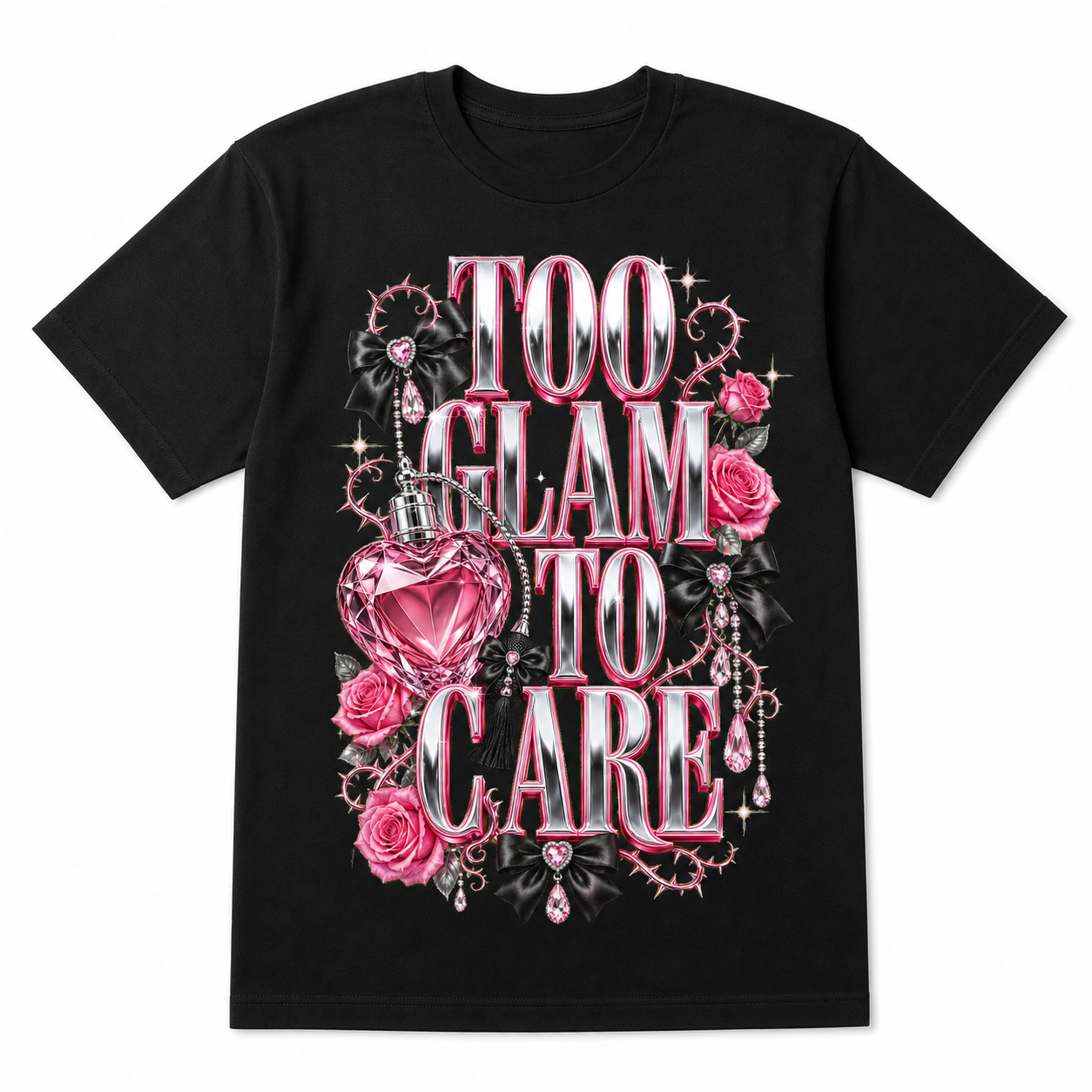 Too Glam to Care Perfume Tee