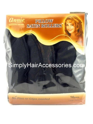 Annie Pillow Rollers - Satin - Black - Large - 10 pcs product image