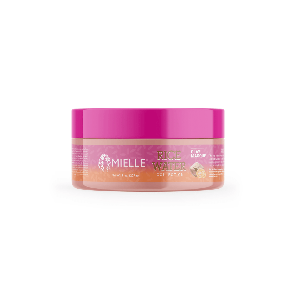 Mielle Rice Water Clay Masque 8 oz jar on white background