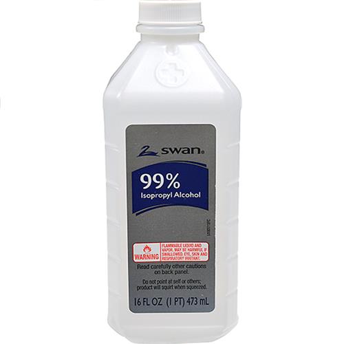 Swan 99% Isopropyl Alcohol 16 fl oz bottle on white background