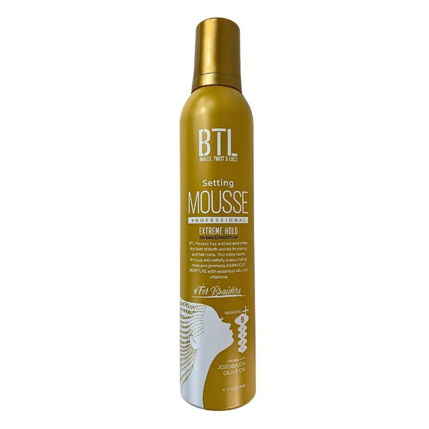 BTL Professional Setting Mousse – 12 oz – Extreme Hold + Enhanced Moisture – 12 oz