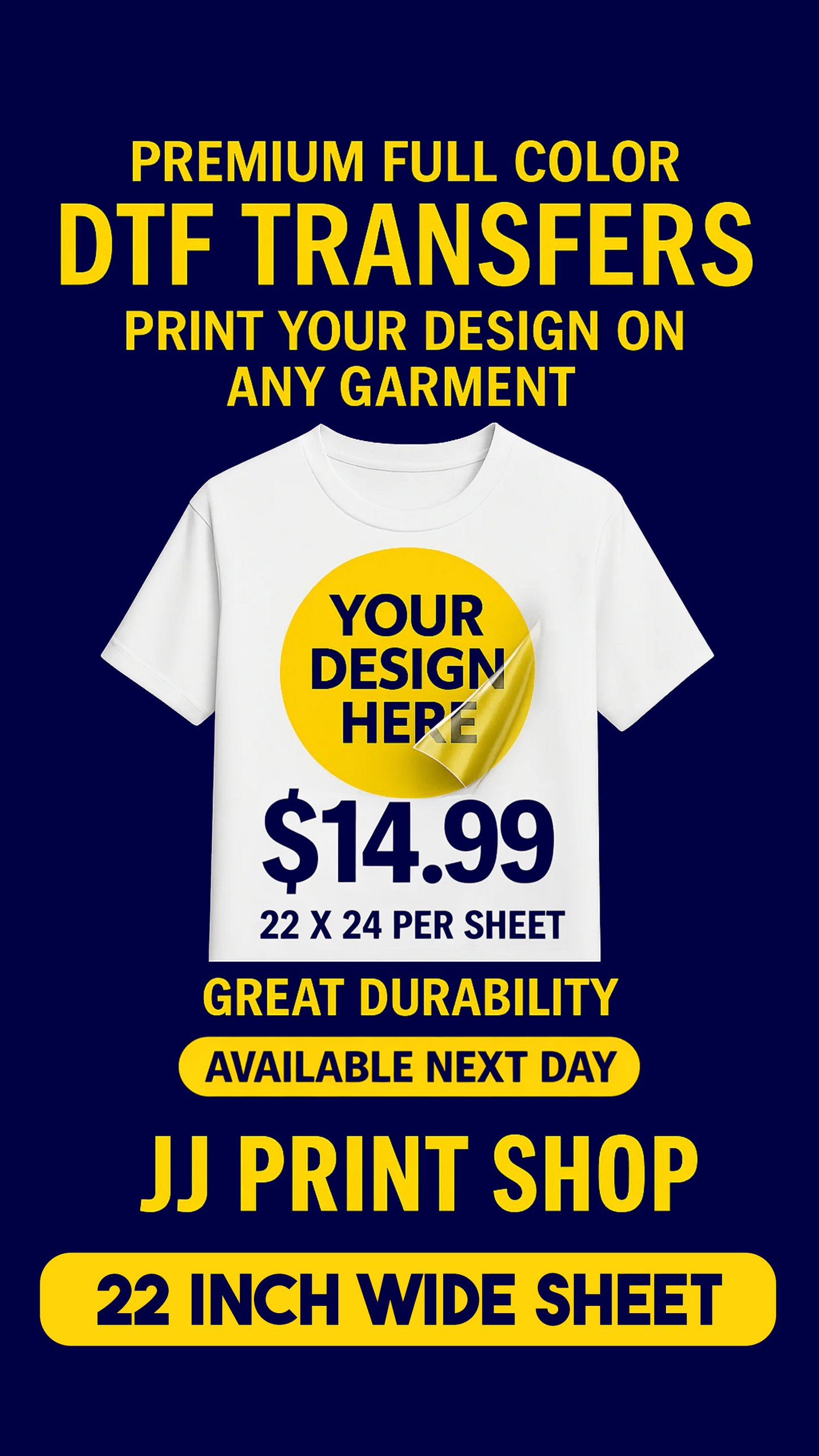 Build Your Own DTF Gang Sheet 22 INCHES (Next-Day Available)