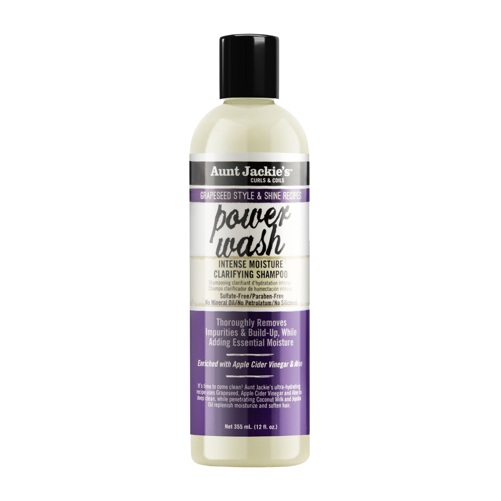 Aunt Jackie's Grapeseed Power Wash Clarifying Shampoo – 12 oz product image