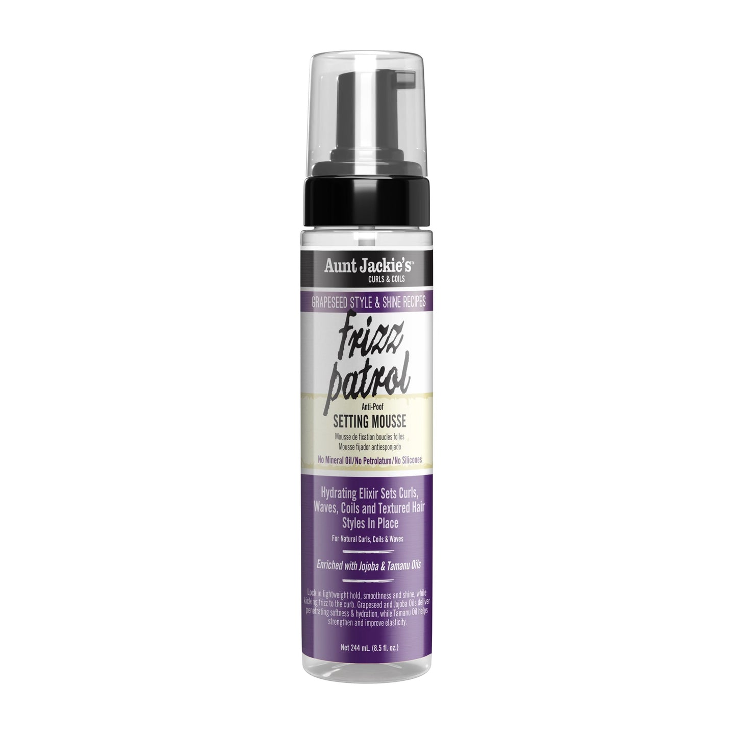 Aunt Jackie's Grapeseed Frizz Patrol Setting Mousse – 8.5 oz product image